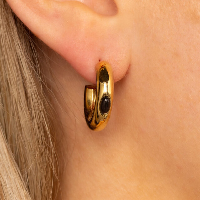 Oorstekers met Edelsteen Detail • Brown Agate
