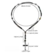 Natuursteen Kralen Ketting Vintage Metalen Kruis Hanger Tijgeroog Afrikaanse Turkoois Malachiet Sieraden Voor Heren Dames