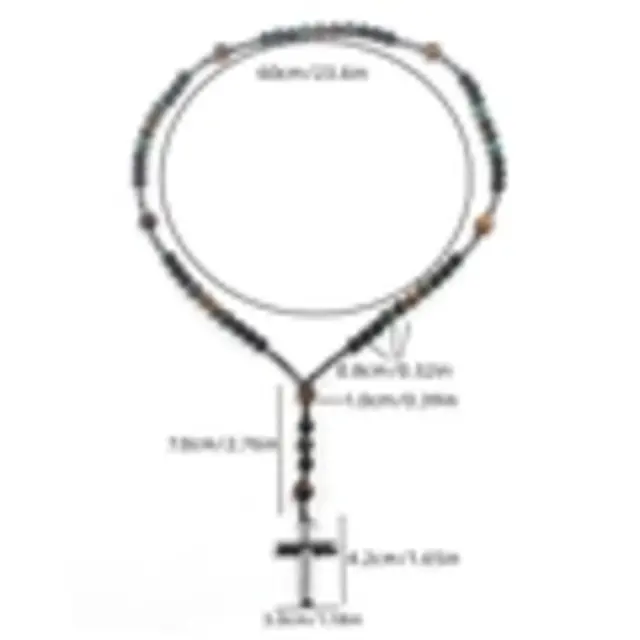Natuursteen Kralen Ketting Vintage Metalen Kruis Hanger Tijgeroog Afrikaanse Turkoois Malachiet Sieraden Voor Heren Dames