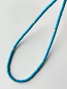 Natuursteen Kralen Blauw Turkoois Ketting Met 18k Verguld Roestvrij Staal Kleurrijke Heishi Sieraden