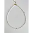 Goodies Label Natuursteen Witte Jade Kralen Ketting Met 18k Verguld Roestvrij Staal Kleurrijke Heishi Sieraden