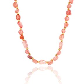 Edelstenen Ketting met Organische Vormen • Berry Quartz