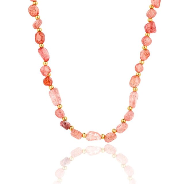 Edelstenen Ketting met Organische Vormen • Berry Quartz