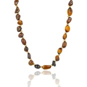 Edelstenen Ketting met Organische Vormen • Tiger Eye