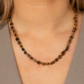 Edelstenen Ketting met Organische Vormen • Tiger Eye