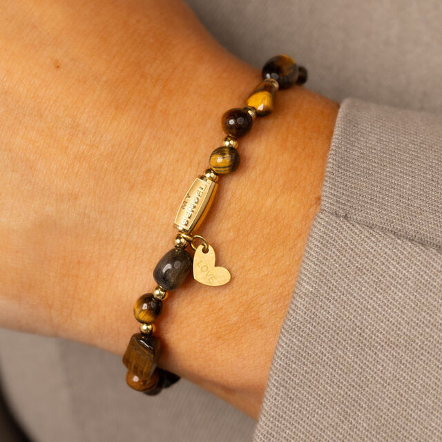 Edelstenen Armband met Organische Vormen • Tiger Eye