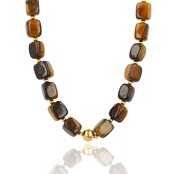 Bold Ketting met Edelstenen • Tiger Eye