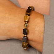 Bold Armband met Edelstenen • Tiger Eye
