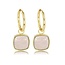 My Bendel Stralende Gouden Oorring met Majestueuze Rose Quartz