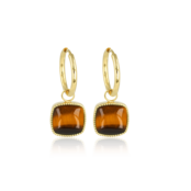 Oorbellen met Tiger Eye hanger