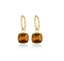 Oorbellen met Tiger Eye hanger