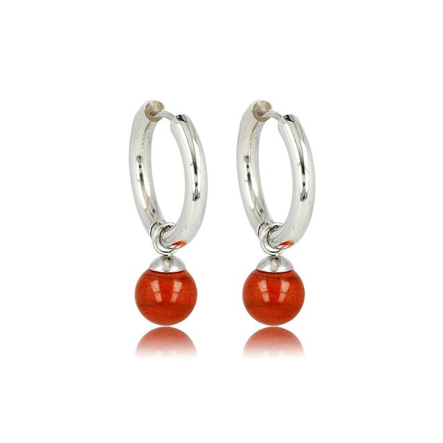 Red Aventurine Zilveren Oorringen: Natuurlijke Elegantie