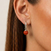 Red Aventurine Zilveren Oorringen: Natuurlijke Elegantie