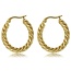 My Bendel Elegante Gedraaide Gouden Oorring 25x3 mm