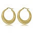 My Bendel 33 mm brede gouden oorring met unieke afwerking 33x7mm