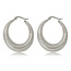 My Bendel 33 mm brede zilveren oorring met unieke afwerking 33x7mm
