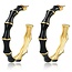 My Bendel Gouden Hoops met Zwarte Bamboo Look