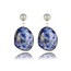 My Bendel Zilveren Oorbel met Lapis Lazuli Ronde Hanger