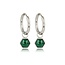 My Bendel Zilveren Zeshoek Oorbellen met Malachite