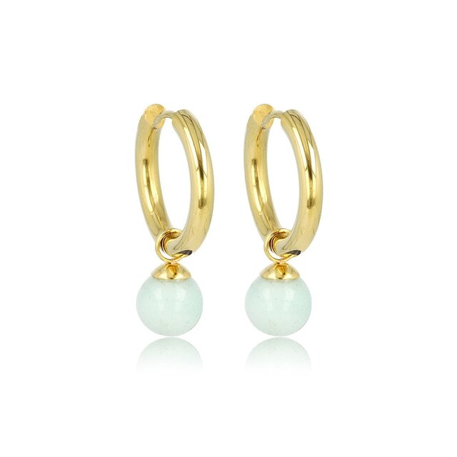 Amazonite Gouden Oorringen: Elegantie en Kleur