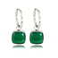 My Bendel Zilveren Oorring met Majestueuze Green Agate 38mm