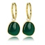 My Bendel Gouden Oorring met Unieke Green Agate Hanger