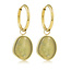 My Bendel Gouden Oorring met Green Fluorite Hanger in Organische Vorm
