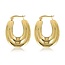My Bendel Gouden Ovale Ribbel Oorbellen - Speelse Elegantie 25mm