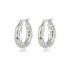 My Bendel Elegante Zilveren Oorring met Stralende Witte Parels