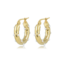My Bendel Elegante gouden oorring met stralende witte parels