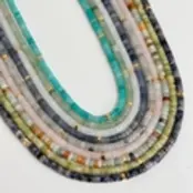 NatuursteenTurkoois green Kralen Ketting Met 18k Verguld Roestvrij Staal Kleurrijke Heishi