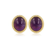 Vintage Oorbellen met Edelsteen • Amethist