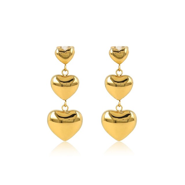 Gouden hartjes oorbellen My Bendel