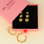 Gouden hartjes oorbellen My Bendel