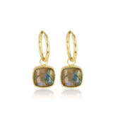 Oorbellen met Labradorite hanger