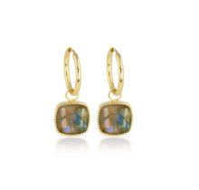 Oorbellen met Labradorite hanger