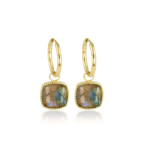 Oorbellen met Labradorite hanger