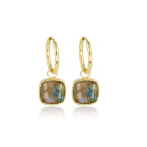 Oorbellen met Labradorite hanger
