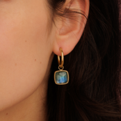 Oorbellen met Labradorite hanger