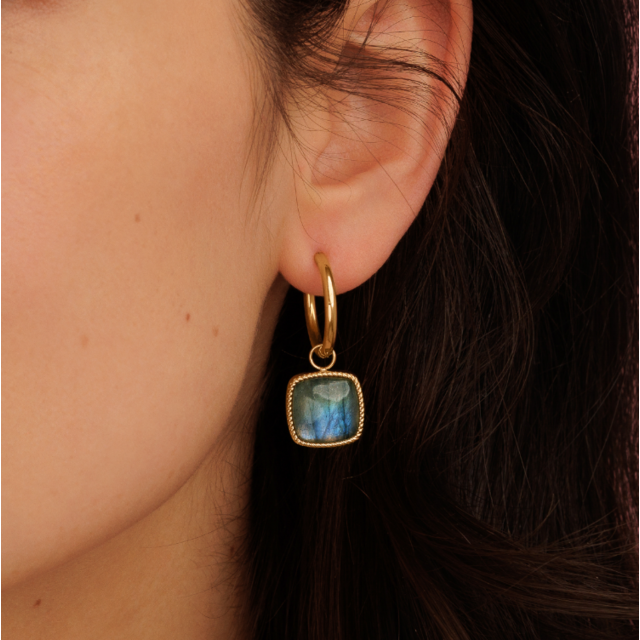 Oorbellen met Labradorite hanger