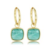Gouden Oorring met Amazonite Edelsteen 38mm