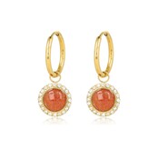 Elegante Oorbellen met Edelsteen & Zirkonia • Berry Quartz