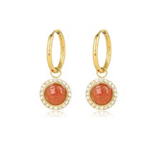 Elegante Oorbellen met Edelsteen & Zirkonia • Berry Quartz