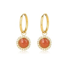Elegante Oorbellen met Edelsteen & Zirkonia • Berry Quartz