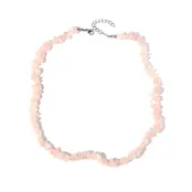 Natuursteen Schilfer Rozenkwarts Splitter Halsketting Onregelmatig Handgemaakt Boho