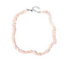 Natuursteen Schilfer Rozenkwarts Splitter Halsketting Onregelmatig Handgemaakt Boho