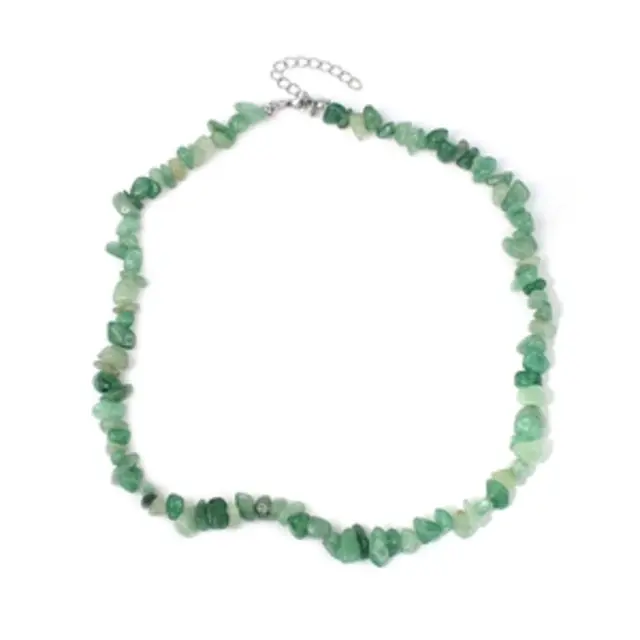 Natuursteen Groene Aventurijn Splitter Schilfer Halsketting Onregelmatig Handgemaakt Boho