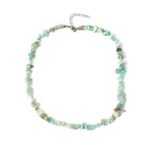 Natuursteen Mosagaat Splitter Schilfer Halsketting Onregelmatig Handgemaakt Boho