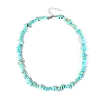 Natuursteen Blauwe Turkoois Splitter  Schilfer Halsketting Onregelmatig Handgemaakt Boho