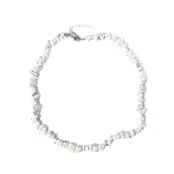 Natuursteen Witte Howliet Splitter  Schilfer Halsketting Onregelmatig Handgemaakt Boho